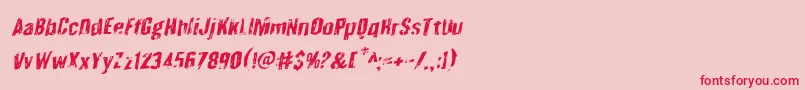 Quarrystonerotal-Schriftart – Rote Schriften auf rosa Hintergrund