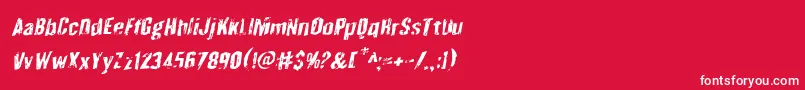 フォントQuarrystonerotal – 赤い背景に白い文字