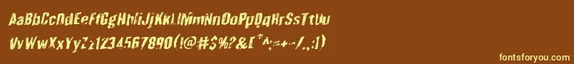 Шрифт Quarrystonerotal – жёлтые шрифты на коричневом фоне