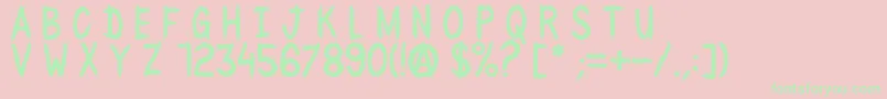 BlackWaterCre Font – Green Fonts on Pink Background