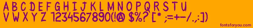 BlackWaterCre Font – Purple Fonts on Orange Background