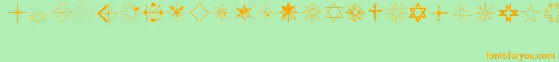 Stars2 Font – Orange Fonts on Green Background