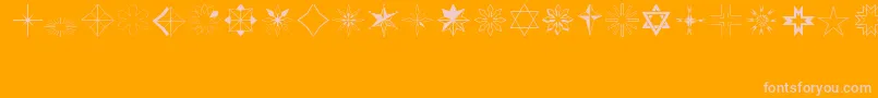 Stars2-Schriftart – Rosa Schriften auf orangefarbenem Hintergrund