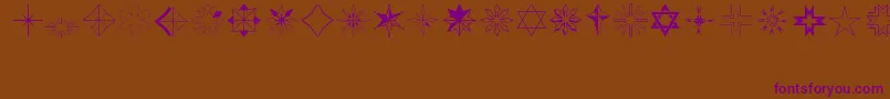 Stars2-Schriftart – Violette Schriften auf braunem Hintergrund