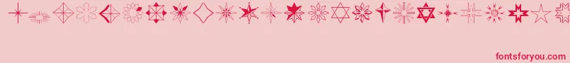 Stars2-Schriftart – Rote Schriften auf rosa Hintergrund