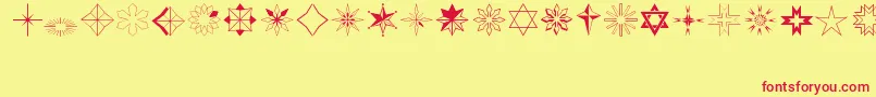 Stars2 Font – Red Fonts on Yellow Background