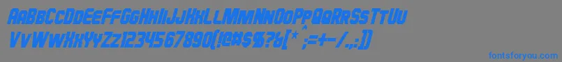 HauserCondensedItalicフォントについての詳細 フォントHauserCondensedItalic – 灰色の背景に青い文字