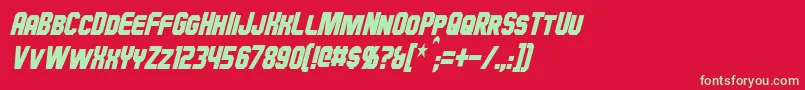 HauserCondensedItalic Font – Green Fonts on Red Background