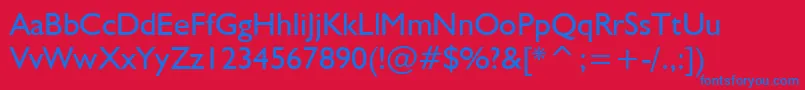 NrbWelshGillian Font – Blue Fonts on Red Background