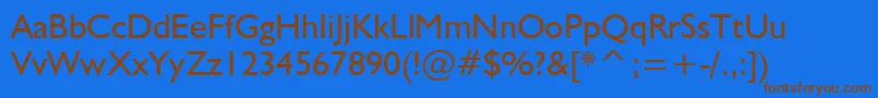 NrbWelshGillian Font – Brown Fonts on Blue Background