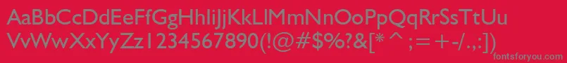 フォントNrbWelshGillian – 赤い背景に灰色の文字