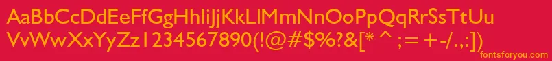 NrbWelshGillian Font – Orange Fonts on Red Background