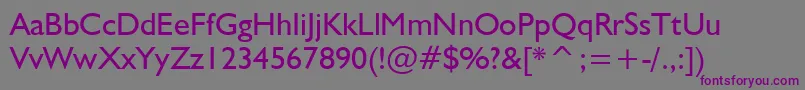 NrbWelshGillian Font – Purple Fonts on Gray Background