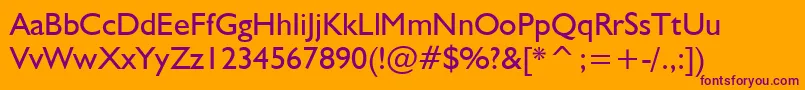 NrbWelshGillian Font – Purple Fonts on Orange Background