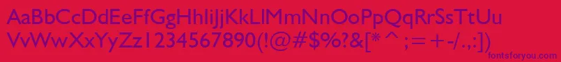 NrbWelshGillian Font – Purple Fonts on Red Background