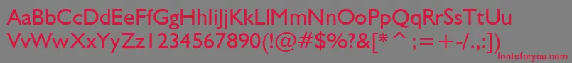 NrbWelshGillian Font – Red Fonts on Gray Background