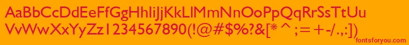 NrbWelshGillian Font – Red Fonts on Orange Background