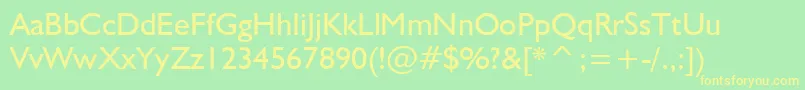 NrbWelshGillian Font – Yellow Fonts on Green Background