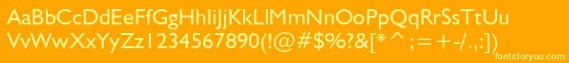 NrbWelshGillian Font – Yellow Fonts on Orange Background