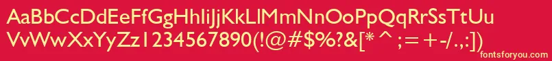 NrbWelshGillian Font – Yellow Fonts on Red Background