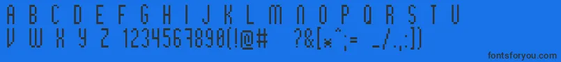 Bithigh-Schriftart – Schwarze Schriften auf blauem Hintergrund