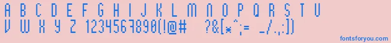 フォントBithigh – ピンクの背景に青い文字