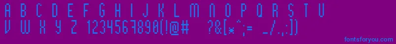 フォントBithigh – 紫色の背景に青い文字