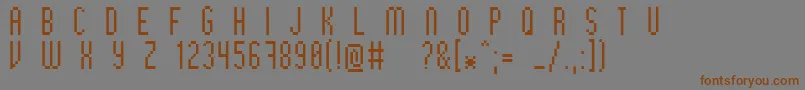 フォントBithigh – 茶色の文字が灰色の背景にあります。