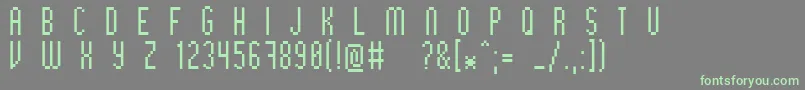 Bithighフォントについての詳細 フォントBithigh – 灰色の背景に緑のフォント