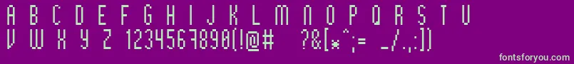 Bithigh-Schriftart – Grüne Schriften auf violettem Hintergrund