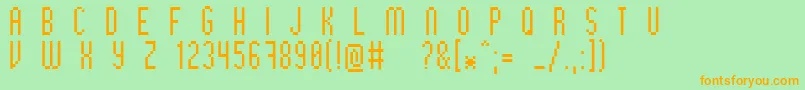 Bithigh-Schriftart – Orangefarbene Schriften auf grünem Hintergrund