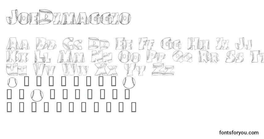 Czcionka JoeDimaggio – alfabet, cyfry, specjalne znaki