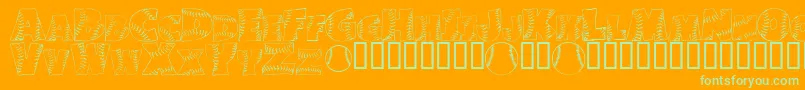 JoeDimaggio-Schriftart – Grüne Schriften auf orangefarbenem Hintergrund