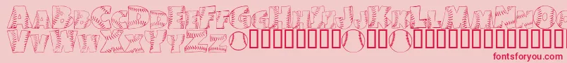 JoeDimaggio-Schriftart – Rote Schriften auf rosa Hintergrund