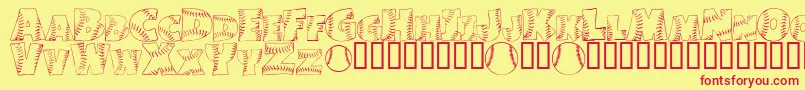 JoeDimaggio Font – Red Fonts on Yellow Background