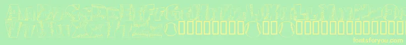 JoeDimaggio Font – Yellow Fonts on Green Background