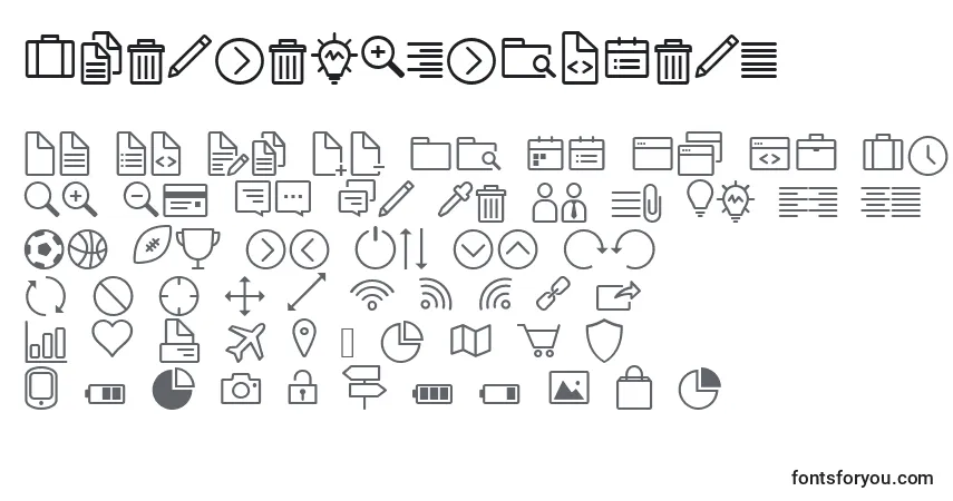 Czcionka IconWorksWebfont – alfabet, cyfry, specjalne znaki