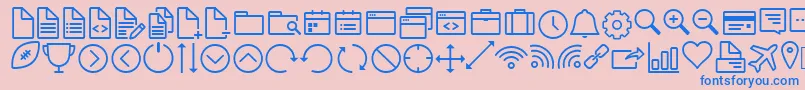 IconWorksWebfont Font – Blue Fonts on Pink Background
