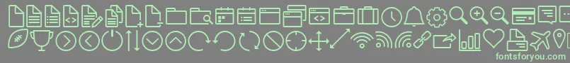 IconWorksWebfont Font – Green Fonts on Gray Background