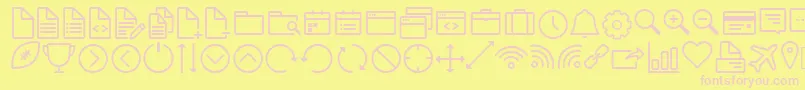 IconWorksWebfont Font – Pink Fonts on Yellow Background