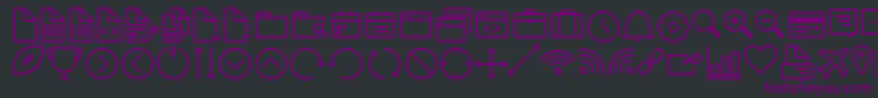 IconWorksWebfont Font – Purple Fonts on Black Background