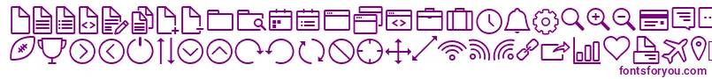 IconWorksWebfont Font – Purple Fonts on White Background