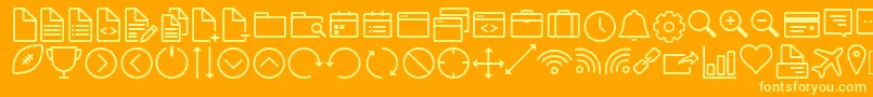 IconWorksWebfont Font – Yellow Fonts on Orange Background