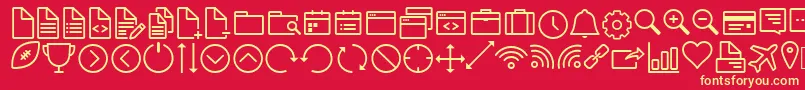 fuente IconWorksWebfont – Fuentes Amarillas Sobre Fondo Rojo
