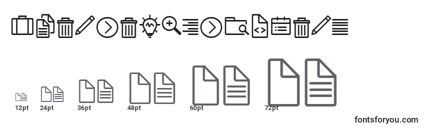 Größen der Schriftart IconWorksWebfont