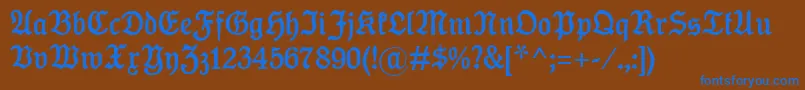 KoenigType Font – Blue Fonts on Brown Background