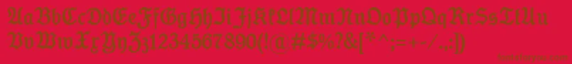 KoenigType-Schriftart – Braune Schriften auf rotem Hintergrund