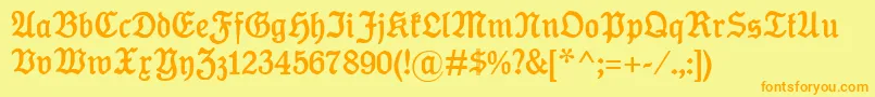 KoenigType Font – Orange Fonts on Yellow Background