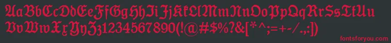KoenigType Font – Red Fonts on Black Background