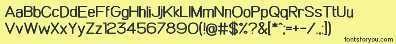 フォントComicKhazi – 黒い文字の黄色い背景